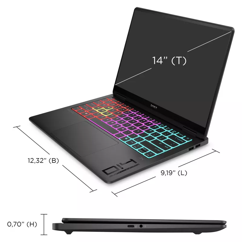 HP OMEN Transcend 14-fb1097ng Gaming Notebook 35,6 cm (14) – Tastaturlayout möglicherweise deutsch