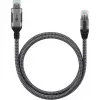 Ethernet-Kabel USB-A 3.2 Gen1 Stecker > RJ-45 Stecker, LAN-Adapter schwarz/Silber, 3 Meter, geflochtenes Textilmantel