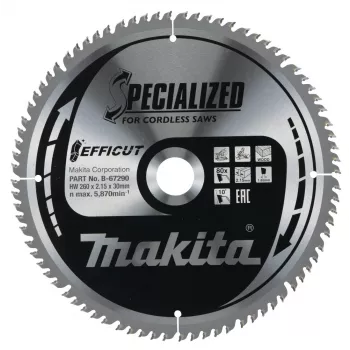 T.C.T.-Sägeblatt 260X2.15X30mm 10° T80 EFFICUT