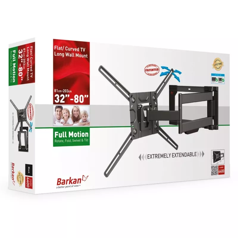 TV-Halterung Barkan Mounting Systems 4400 50 kg 2,03 m Schwarz
