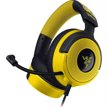 Headset Razer Kraken V4 X Pokemon — Kabelgebunden USB-C/USB-A, Supraaural, 20–20000 Hz, 1,8 m Kabel, 310 g, Schwarz/Gelb