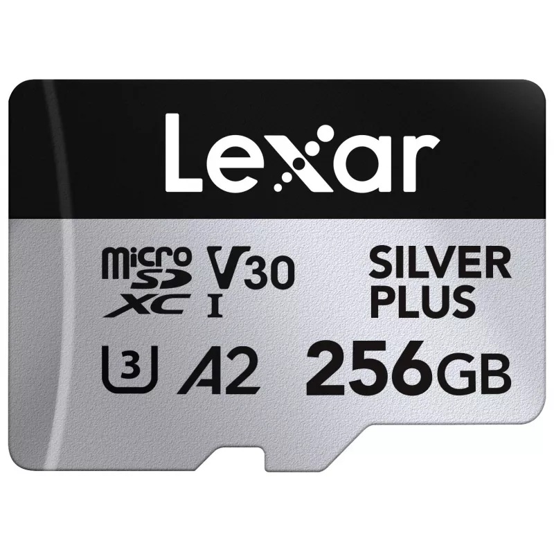 Speicherkarte microSD 256GB C10 A2 U3 V30 205/150MB/s Silver Plus
