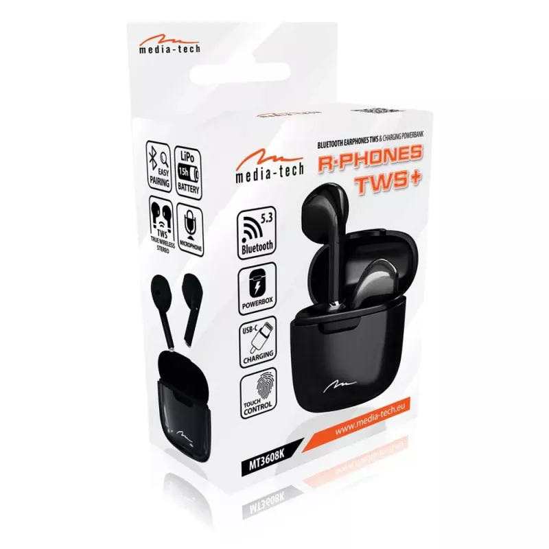 Kopfhörer Media-Tech MT3608K R-Phones TWS+ schwarz