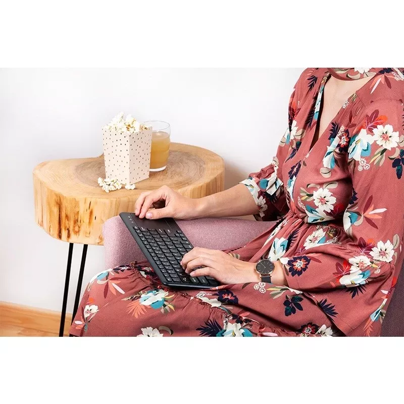Funk-Tastatur RF TRACER TRAKLA46367 — Full-Size, Membran, Touchpad, 2,4 GHz, Schwarz