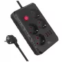 Steckdosenleiste MACLEAN MCE393 B — 4 Steckdosen, 3×USB, 110–240 V, 2500 W, 3 m Kabel, schwarz
