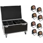 LED-PAR-Lichterset EUROLITE 20000881 — 8 Scheinwerfer, 12x8W QCL, inklusive Flightcase mit Rollen