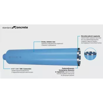 Lochsäge Bosch Diamond Crown 72 mm Durchmesser, 450 mm Tiefe, 1 1/4 Zoll Anschluss