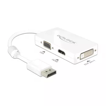 DELOCK Adapterkabel DisplayPort Stecker > 1 x VGA + 1 x HDMI + 1 x DVI 24+1 Weiß