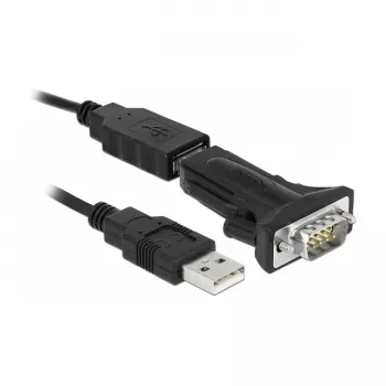 Serielles Kabel DeLOCK 66286 USB Typ-A DB-9 Schwarz 0,8 m