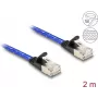 DeLOCK Netzwerkkabel RJ45 Flach Cat.6A 2m Blau