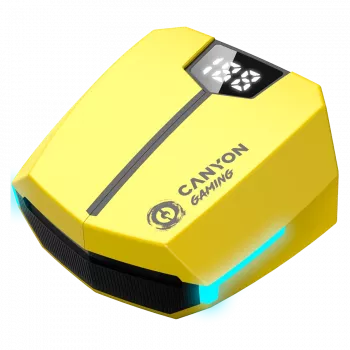 Canyon GTWS-2 Kopfhörer Kabellos Ohrhaken Gaming USB Type-C Bluetooth Lade-Dock Gelb (CND-GTWS2Y)