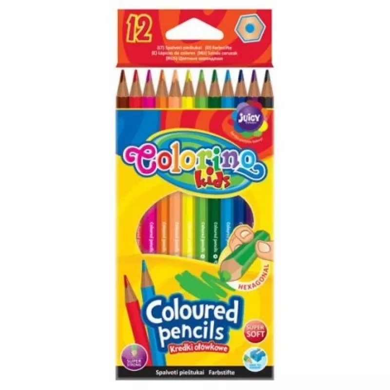 Colorino Kids Sechskant-Buntstifte 12 Farben