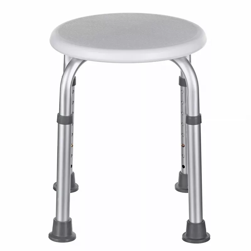 Runder Duschhocker aus Aluminium