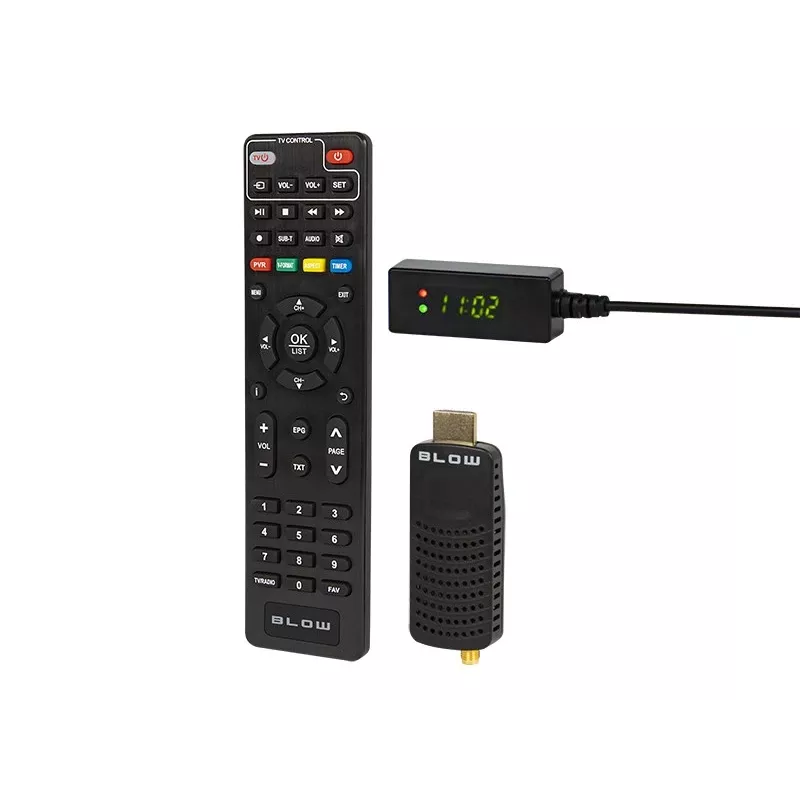 DVB-T2-Tuner BLOW 7000FHD MINI H.265 – kompakter terrestrischer TV-Receiver, HDMI, USB, S/PDIF, Audio L/R, Teletext