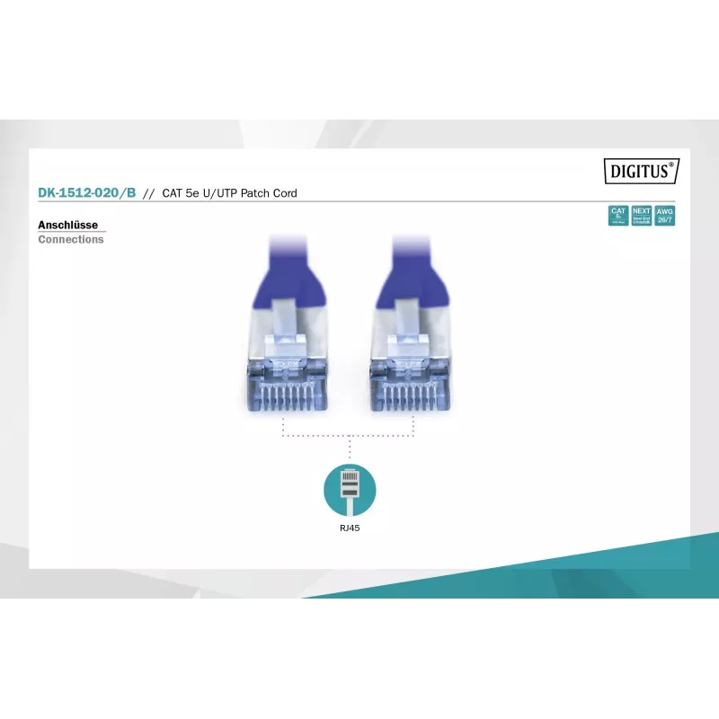 Patchkabel U/UTP Cat.5e PVC 2m blau