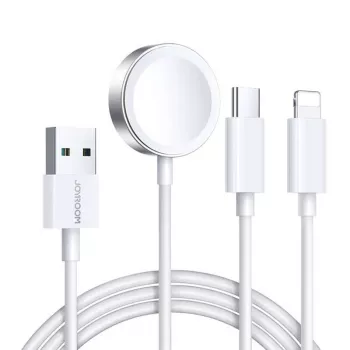 Magnetisches Ladekabel Joyroom S-IW008 Lightning USB-C 5V 1,2m Weiß Kabel