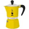 Moka-Kanne Bialetti Rainbow Schwarz/Gelb — Espressokocher aus Aluminium für den Herd, 1 Stück