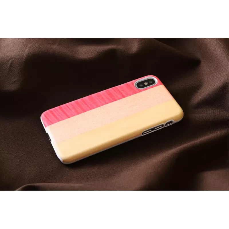 Smartphone-Hülle man and wood für iPhone X/XS — pink pie white