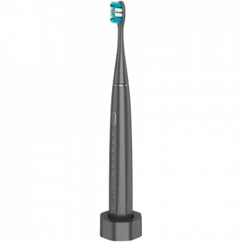 Kabellose Zahnbürste, Grau, 3 Bürstenköpfe, 1400mAh, Funktionen: Sanft, Reinigen, Massage, Weiß, Sweep