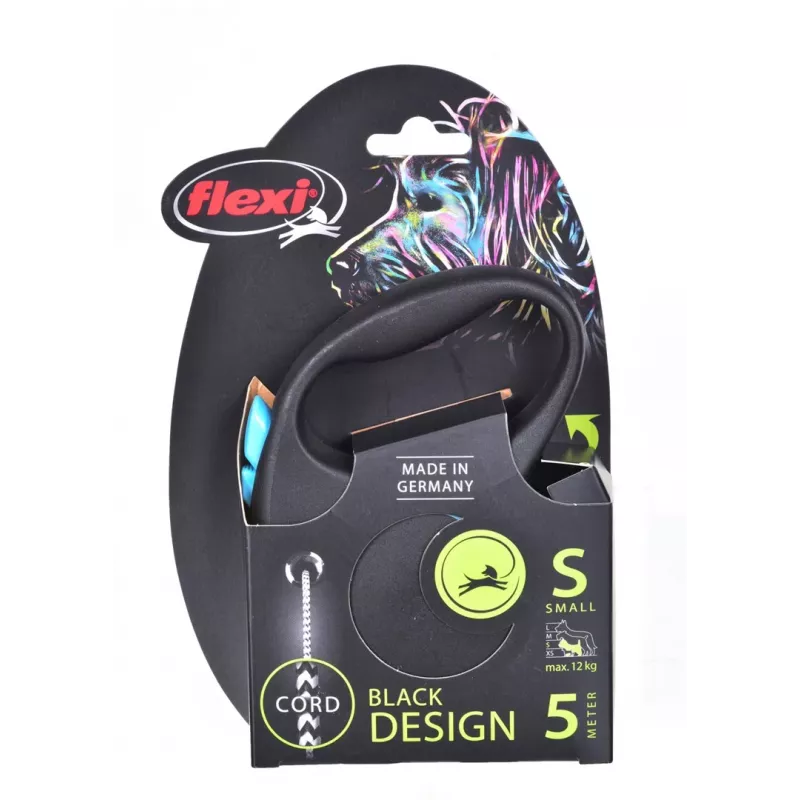 Flexi Schwarz Design S 5 m Hundeleine mit Rollmechanismus