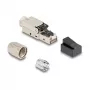 DeLOCK RJ45-Stecker, feldkonfektionierbar Cat.6A mit Kabelverschraubung und Staubschutzkappe