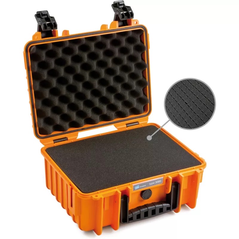 Werkzeug-Aufbewahrungskoffer B&W Cases 3000/O/SI Orange Polypropylen staub- und wasserfest