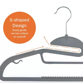 Kleiderbügel Beldray Slimline Grau 8er-Pack, rutschfestes schlankes Design