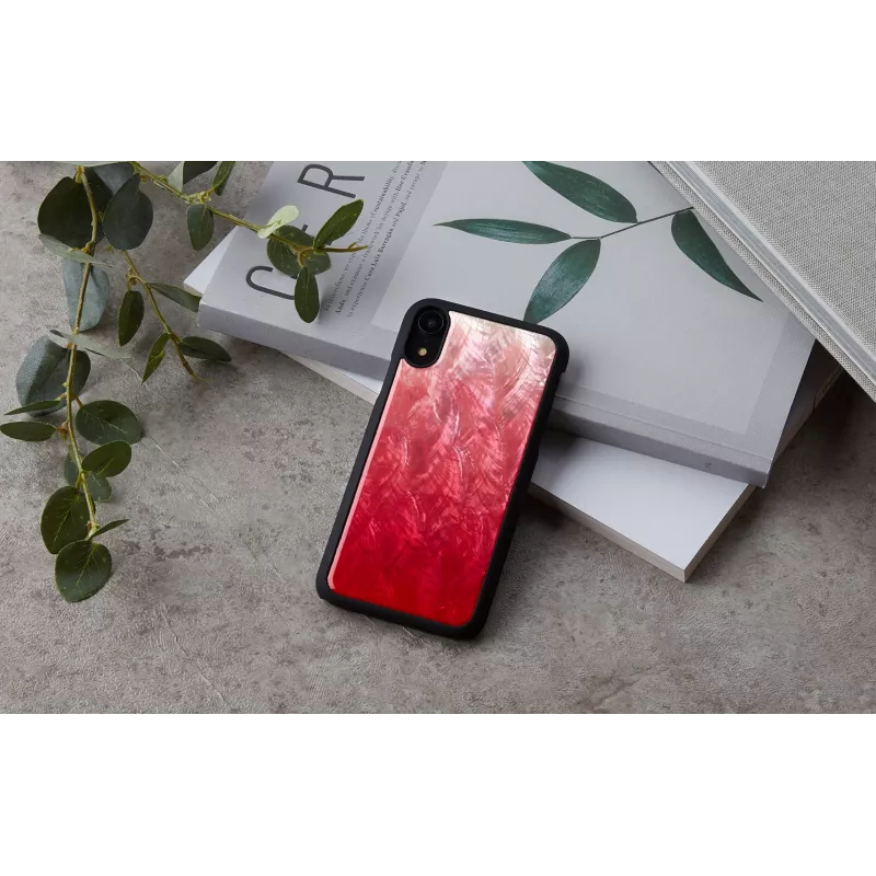 Handyhülle iKins für iPhone XR — pink lake und schwarz zweifarbige Schutzhülle