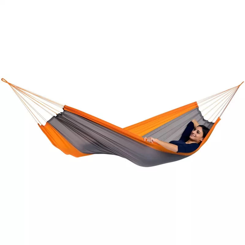 Silk Traveller Techno AZ-1030160, Camping-Hängematte Orange/Grau