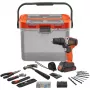 Akku-Schlagbohrschrauber BCKSB02, 18 Volt (orange/schwarz, Lithium-Ionen-Akku 1,5 Ah, Aufbewahrungsbox, 62-teiliges Zubehör-Set)