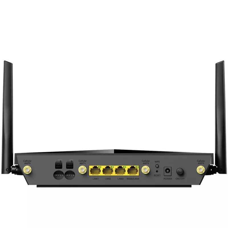 Tisch-WLAN-Router Cudy P5 — Dualband Wi‑Fi 6, 5G Sub6, Dual NanoSIM, Gigabit Ethernet, 6 abnehmbare Antennen, 256 MB RAM