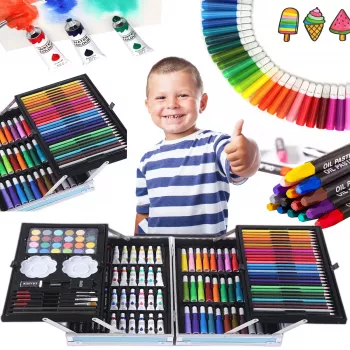 Malset Extralink EX.20154 — 145-teiliges Kinder-Kunstset im großen Koffer