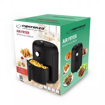 Heißluftfritteuse ESPERANZA EKA001, 2,6 L, 1000 W, 7 Programme, schwarz, kompakt für die Arbeitsplatte