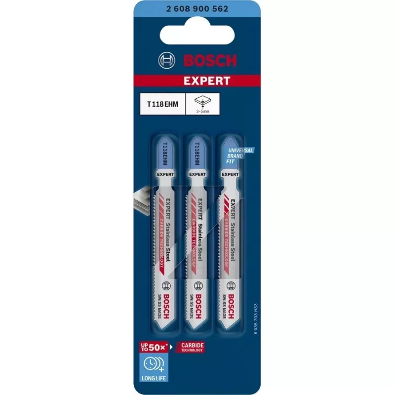 Bosch Expert T118 EHM Stichsägeblatt Carbide 3 Stk.