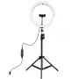 LED-Ringleuchte 30 cm mit Stativ bis 1,1 m und Handyhalter, USB