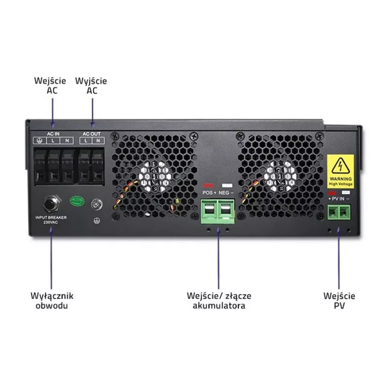Off-grid inverter Qoltec 53887 solar inverter 10 kVA Lithium Polymer Schwarz