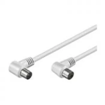 Wentronic Goobay Antennen-Winkelanschlusskabel, Weiß, 5 m - IEC/Koax-Stecker 90° IEC/Koax-Buchse 90° (11522)