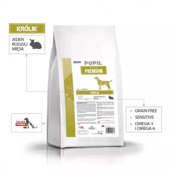 PUPIL Premium All Breeds Rabbit - Trockenfutter für Hunde - 8 kg