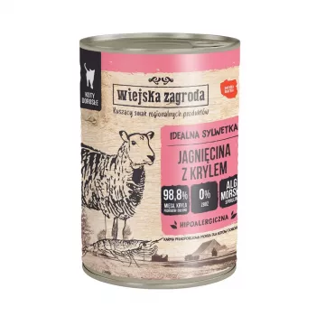 Nassfutter für Katzen wiejskazagroda Lamb with Krill 400 g — adult, getreidefrei, can
