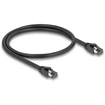 Delock - Patchkabel - RJ-45 (M) zu RJ-45 (M) - 50 cm - 7,5 mm - SFTP, PiMF - CAT 8.1 - halogenfrei, Zugentlastung - Schwarz (80232)