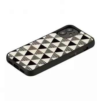 Schutzhülle iKins für Apple iPhone 12 mini, Pyramidenstruktur, schwarz