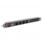 Stromverteilereinheit LANBERG PDU-04E04I-0200-IEC-BK — 1U, 4 Typ-E-Steckdosen, 2 m Kabel, 10 A, 220–250 V