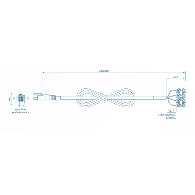 Internes Stromkabel TELTONIKA PR2FK20M — 2 m, 4-Pin ATX12V