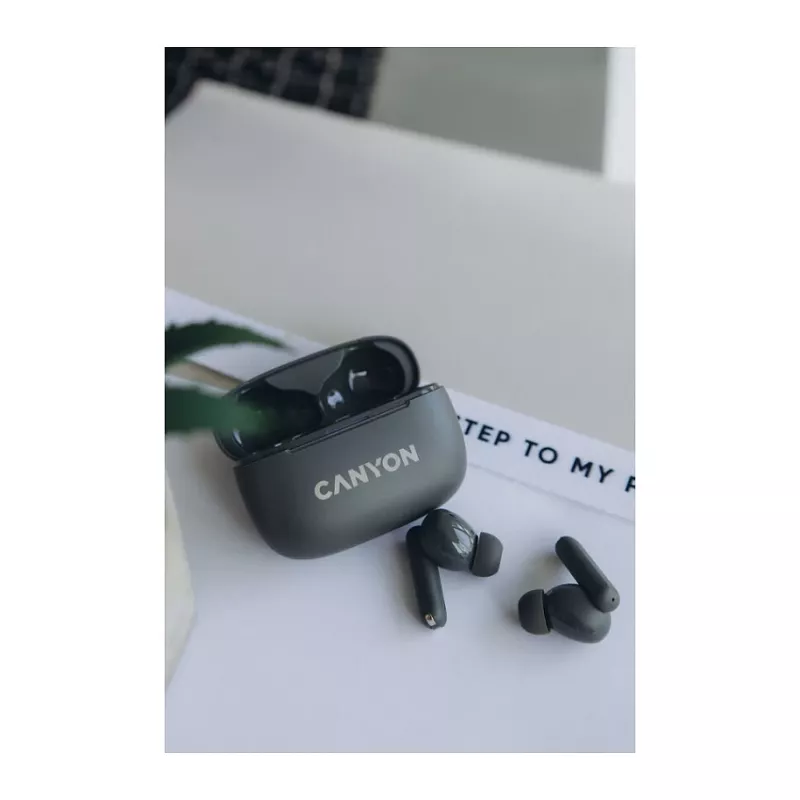 Canyon CNS-TWS10BK Kopfhörer und Headset True Wireless Stereo (TWS) In-Ear für Anrufe/Musik/Sport/Alltag USB Typ-C Bluetooth Schwarz (CNS-TWS10BK)
