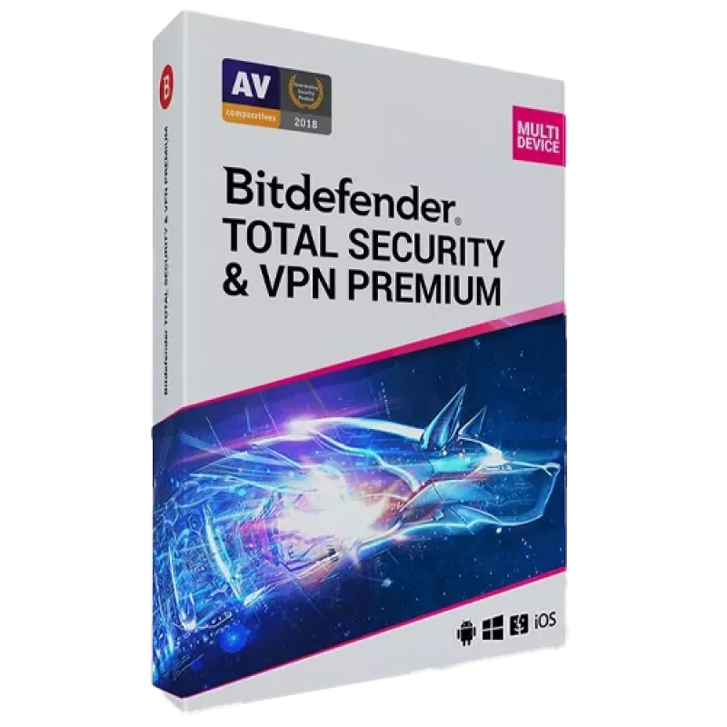 Bitdefender Total Security + Premium VPN | 5 PC | 1 Jahr | Nur EU