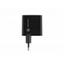 Kabelgebundes Mobilgeräte-Ladegerät NATEC NUC-2143, 45 W, USB-C PD 3.0 + USB-A QC 3.0, 110–240 V, Schwarz