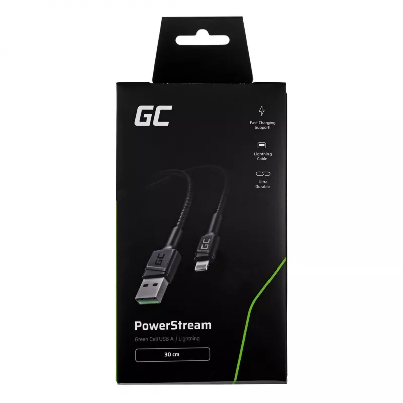 Green Cell KABGC24 Lightning-Kabel 0.3 m Schwarz