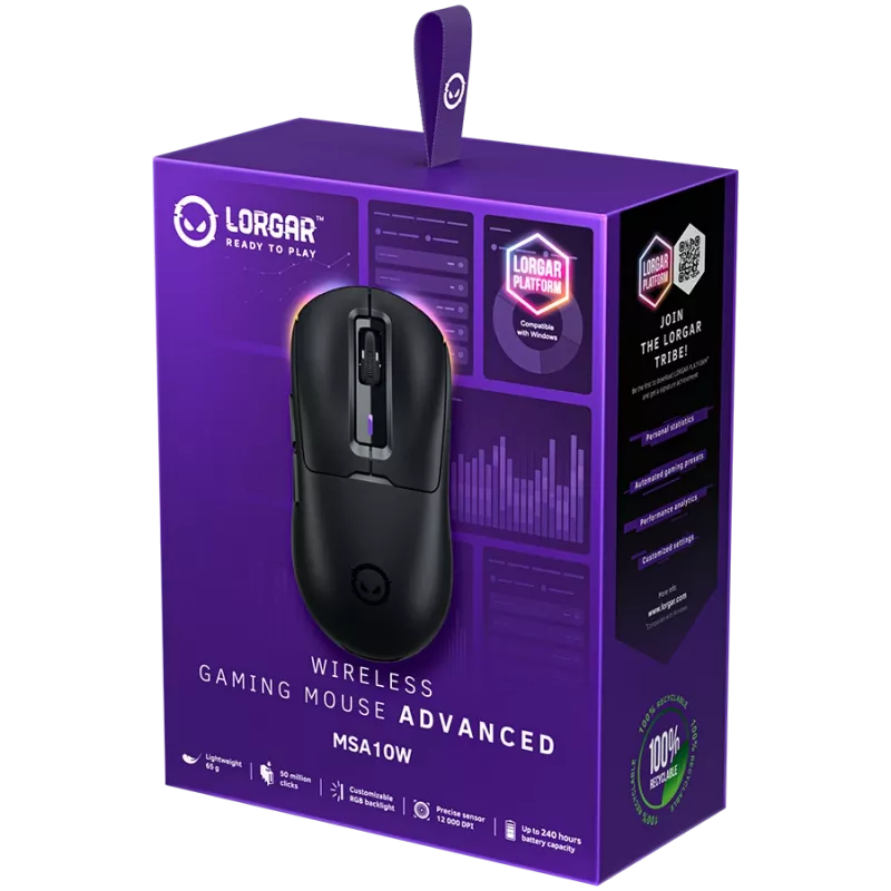 Gaming-Maus LORGAR MSA10W Wireless