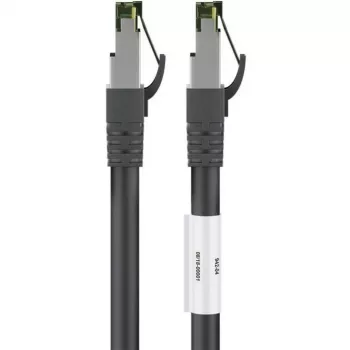 Goobay CAT 8.1 Patchkabel, S/FTP (PiMF), Schwarz, 2 m - LSZH halogenfrei, Kupfer AWG 24 (66722)