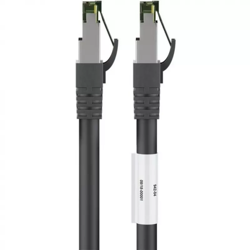 Goobay CAT 8.1 Patchkabel, S/FTP (PiMF), Schwarz, 2 m - LSZH halogenfrei, Kupfer AWG 24 (66722)